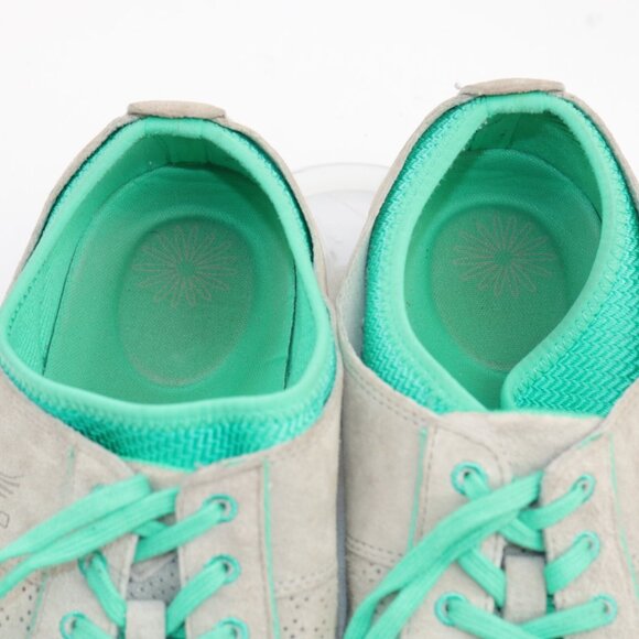 Dansko Womens Elise Sneaker Size 40 9 Gray Suede Green Comfy Walking Shoe LaceUp - Picture 11 of 12